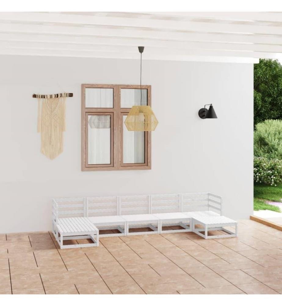 7-tlg. Garten-Lounge-Set Kiefer Massivholz