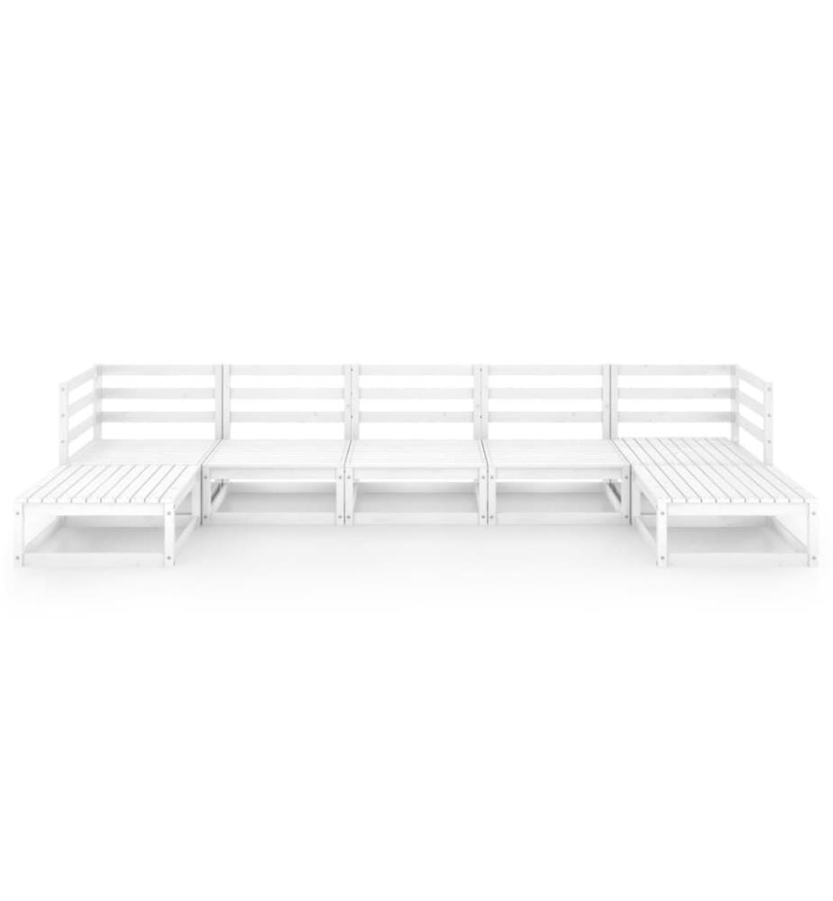 7-tlg. Garten-Lounge-Set Kiefer Massivholz