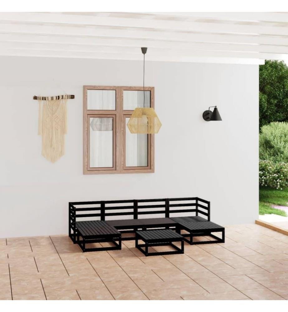 7-tlg. Garten-Lounge-Set Massivholz Kiefer