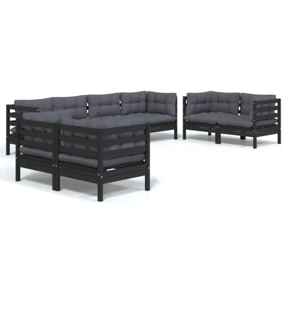 8-tlg. Garten-Lounge-Set mit Kissen Kiefer Massivholz