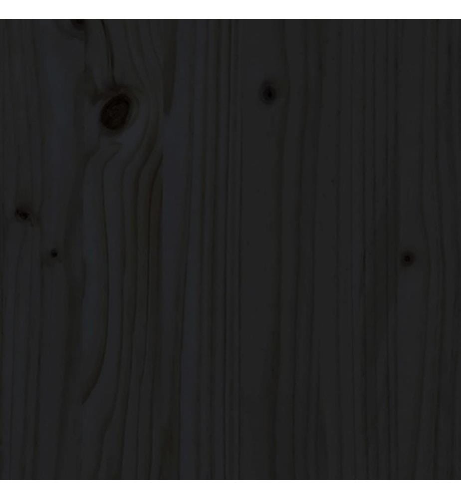 Salon de jardin 5 pcs noir bois massif de pin