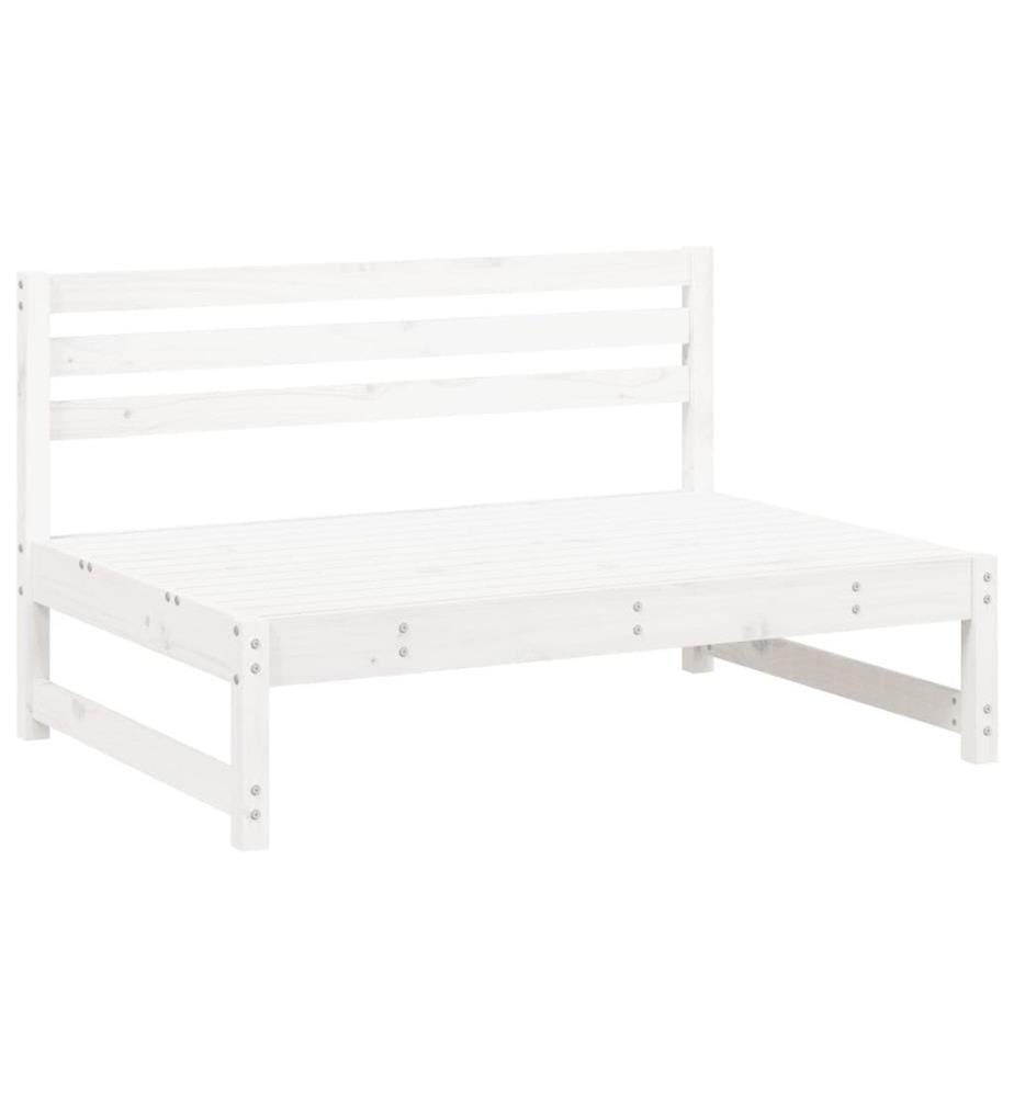 Salon de jardin 4 pcs blanc bois de pin massif
