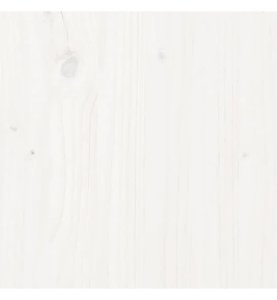 Salon de jardin 5 pcs blanc bois massif de pin