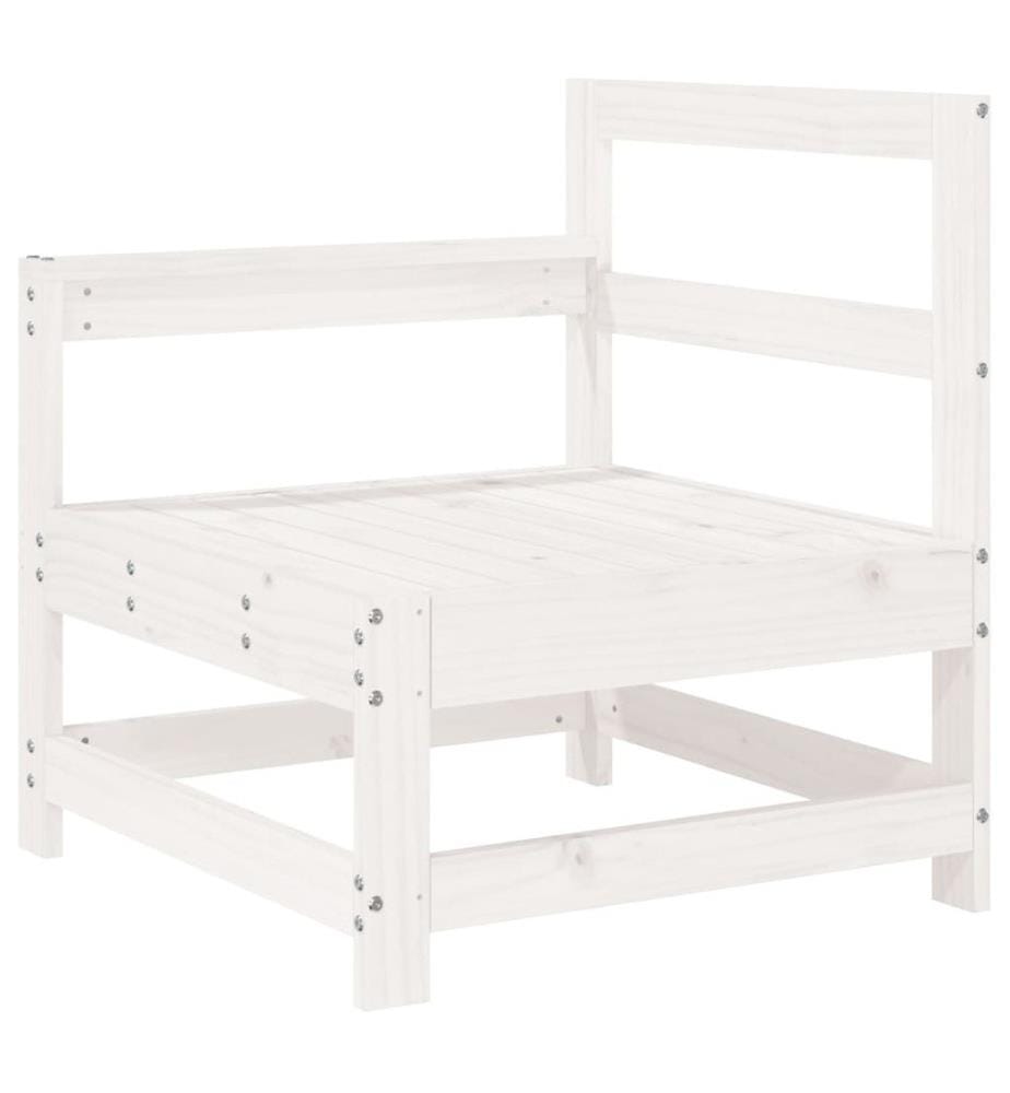 7-tlg. Garten-Lounge-Set Weiss Massivholz Kiefer
