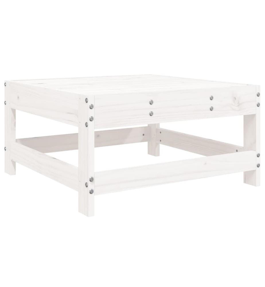 7-tlg. Garten-Lounge-Set Weiss Massivholz Kiefer