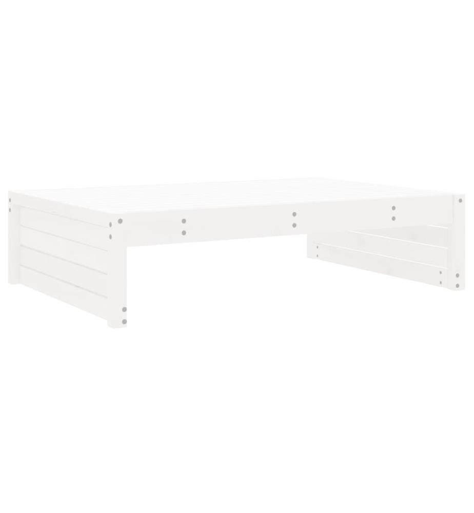 Salon de jardin 4 pcs blanc bois de pin massif