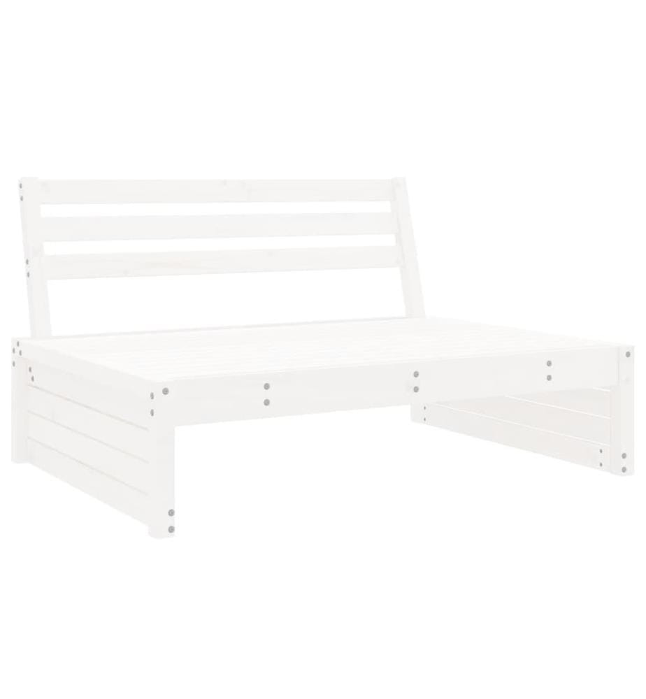 Salon de jardin 2 pcs blanc bois de pin massif