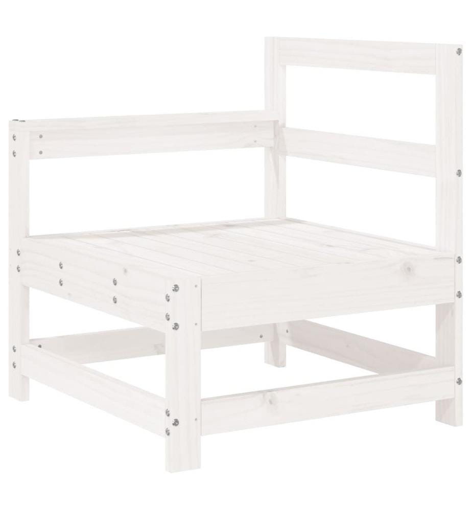 7-tlg. Garten-Lounge-Set Weiss Massivholz Kiefer