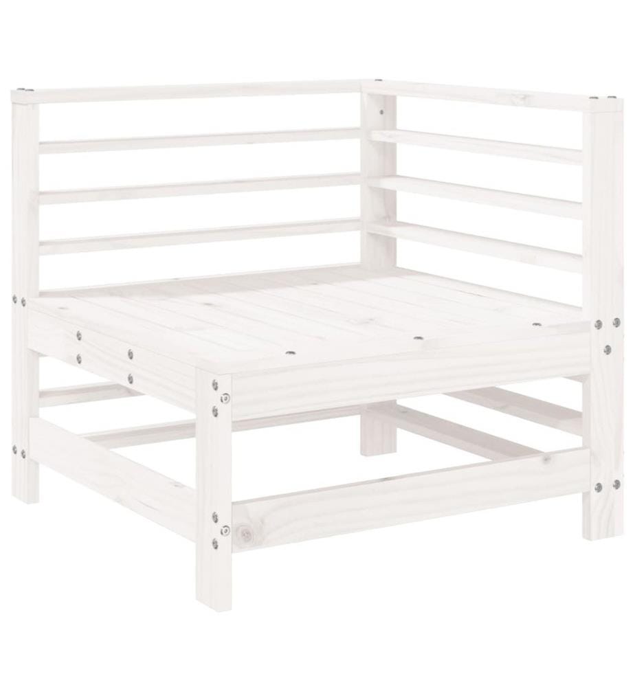 7-tlg. Garten-Lounge-Set Weiss Massivholz Kiefer