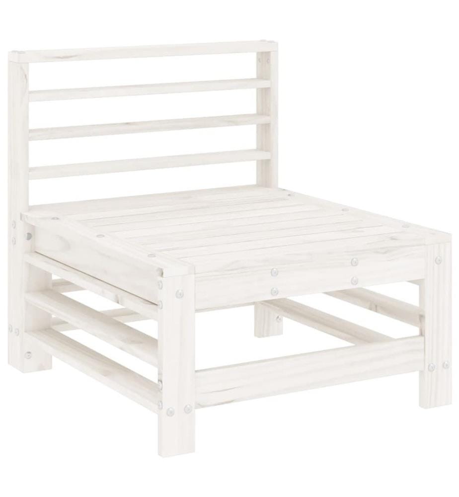 7-tlg. Garten-Lounge-Set Weiss Massivholz Kiefer