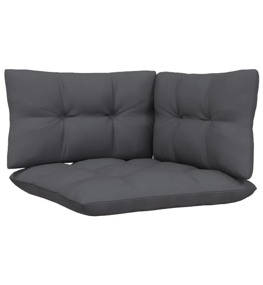 4-tlg. Garten-Lounge-Set mit Anthrazit Kissen Kiefernholz