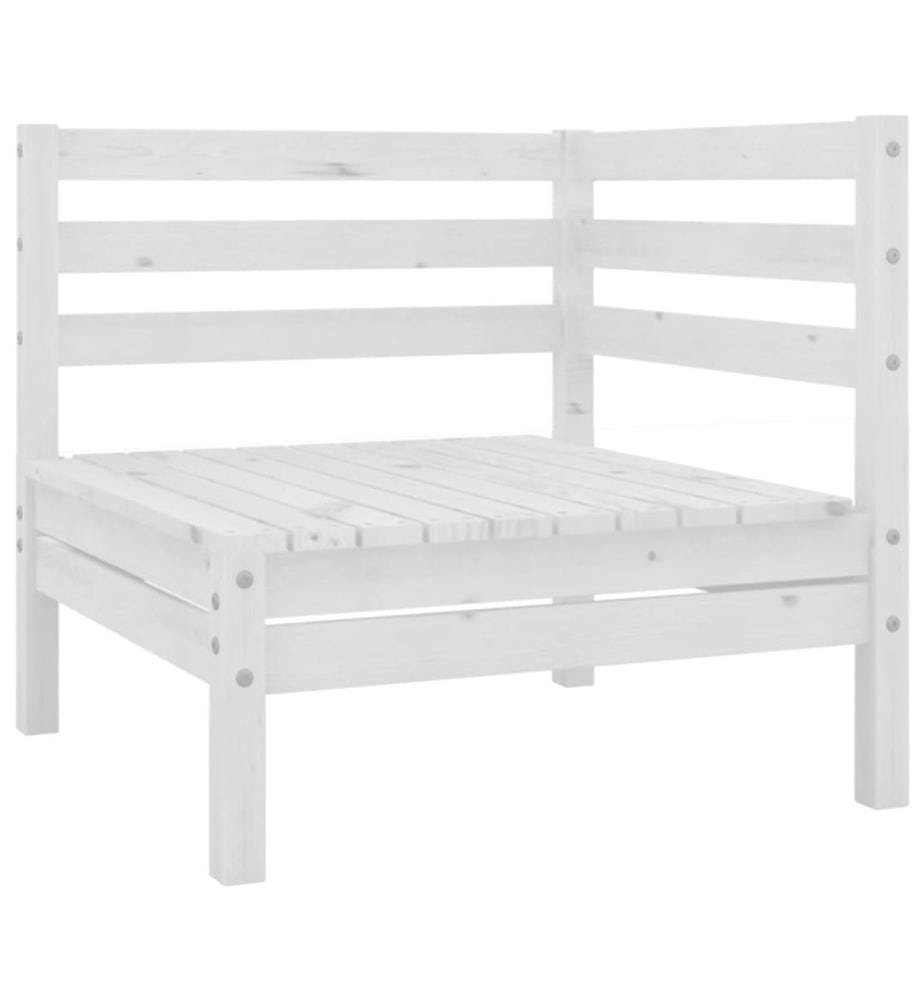 4-tlg. Garten-Lounge-Set Weiss Massivholz Kiefer
