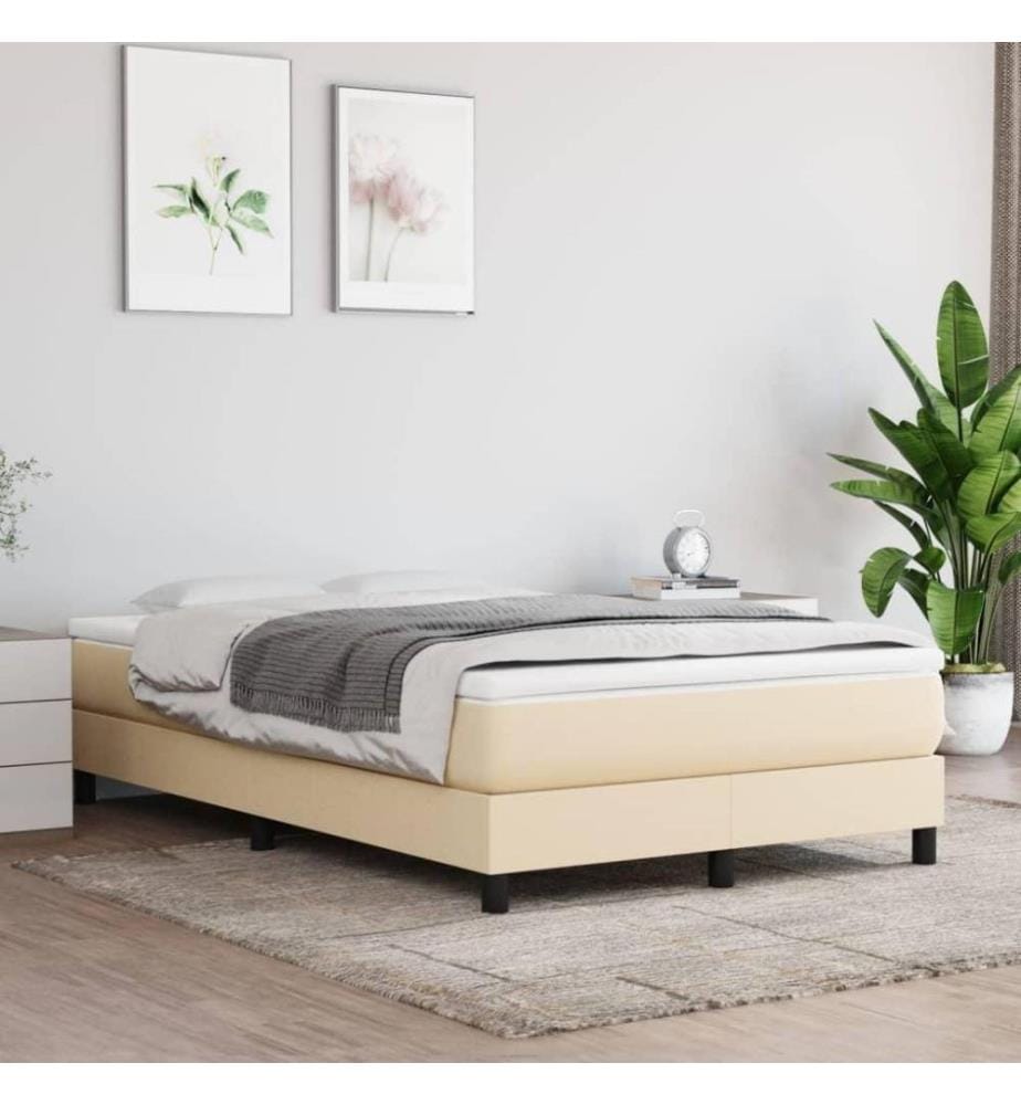 Boxspringbett Creme 120x200 cm Stoff