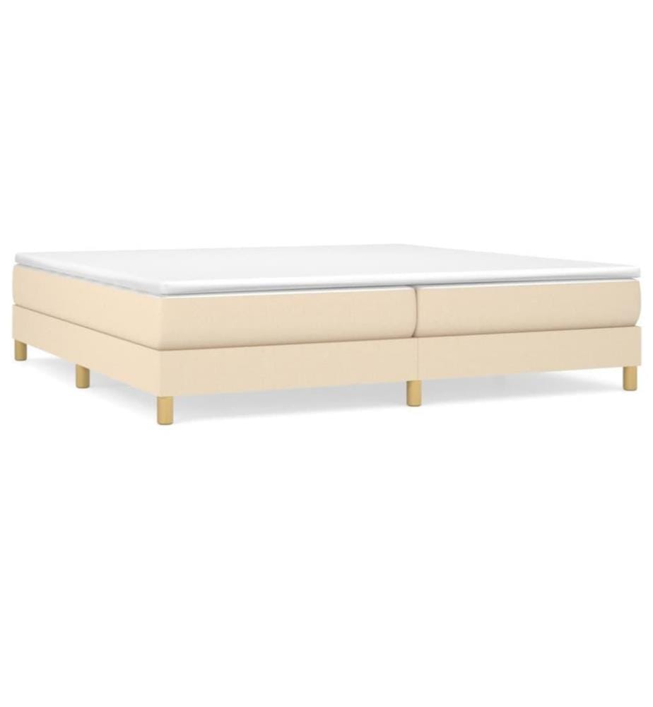 Boxspringbett Creme 200x200 cm Stoff