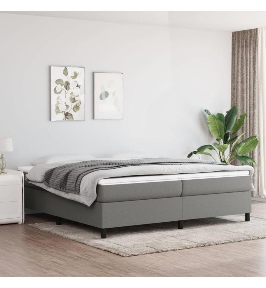 Boxspringbett Dunkelgrau 200x200 cm Stoff