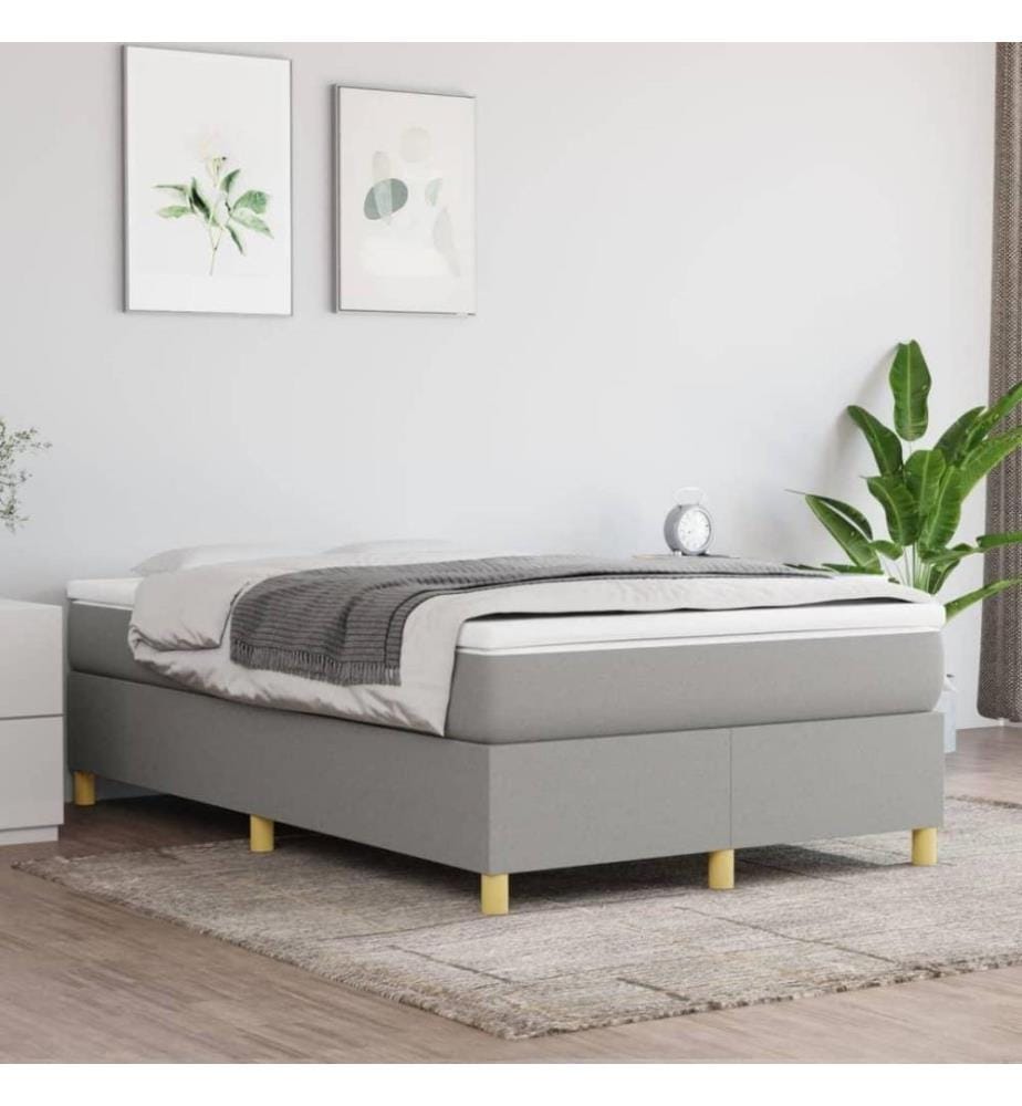 Boxspringbett Hellgrau 120x200 cm Stoff