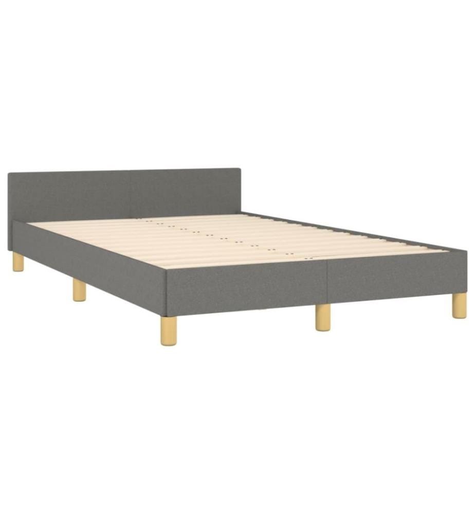 Bettgestell mit Kopfteil Dunkelgrau 120x200 cm Stoff