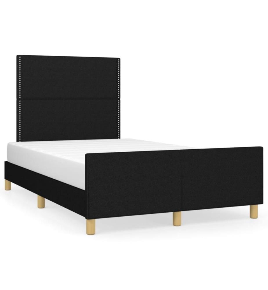 Cadre de lit avec tête de lit Noir 120x200 cm Tissu