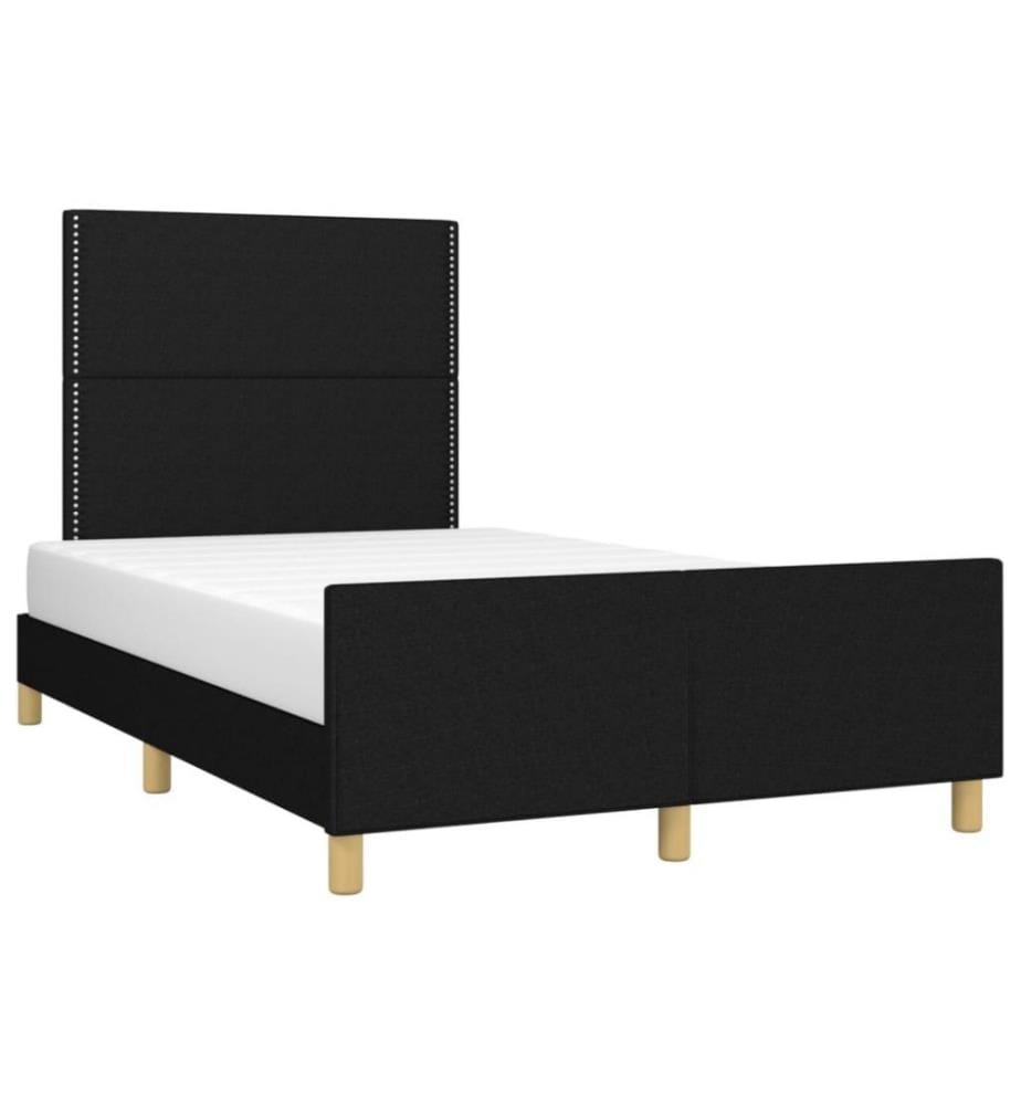 Cadre de lit avec tête de lit Noir 120x200 cm Tissu