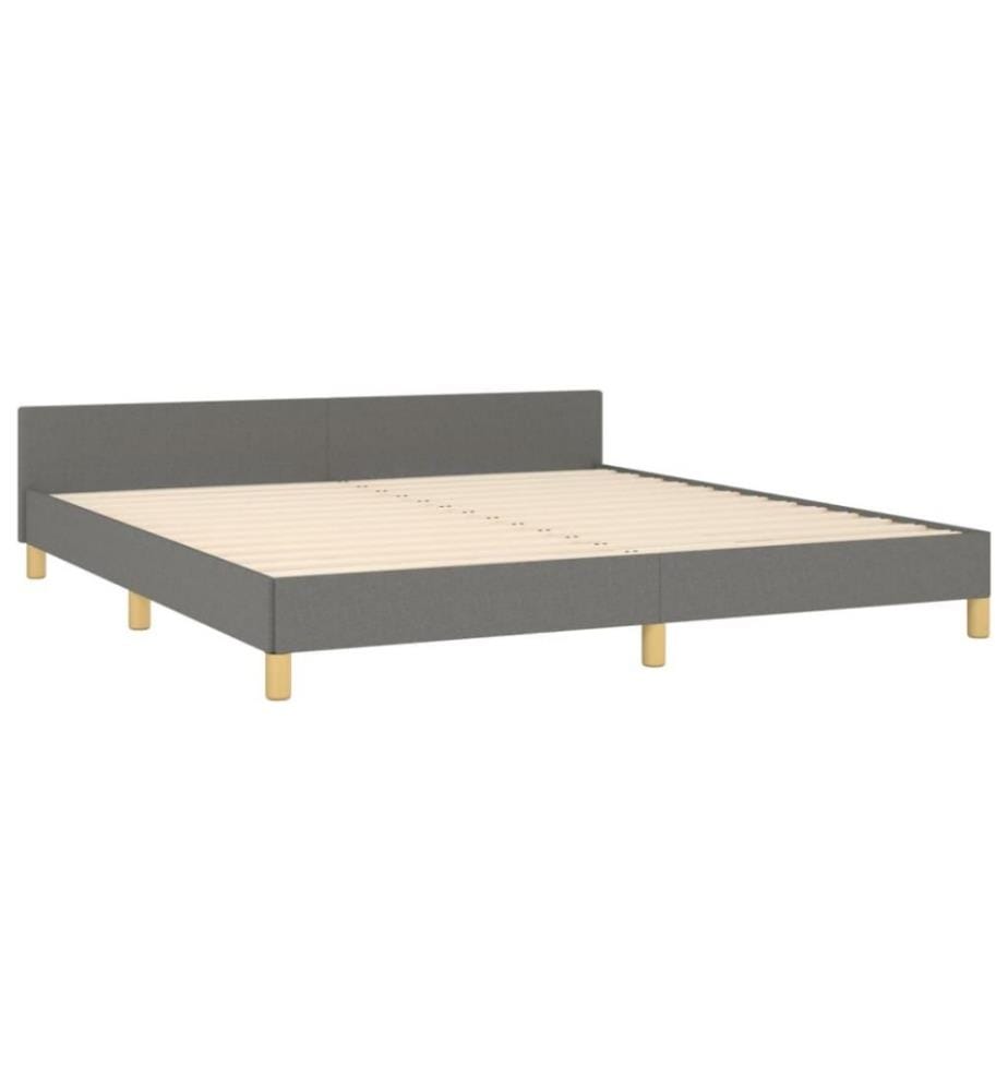 Bettgestell mit Kopfteil Dunkelgrau 160x200 cm Stoff