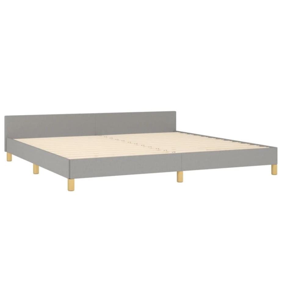 Bettgestell mit Kopfteil Hellgrau 200x200 cm Stoff