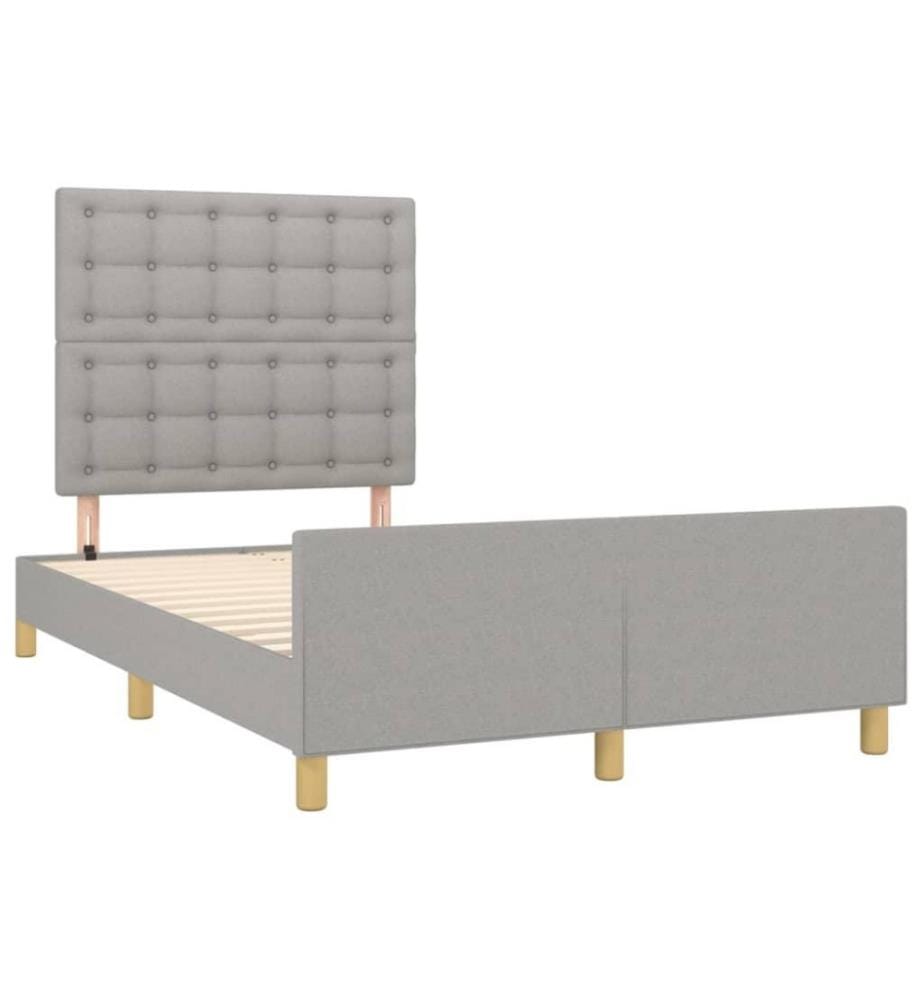 Bettgestell mit Kopfteil Hellgrau 120x200 cm Stoff