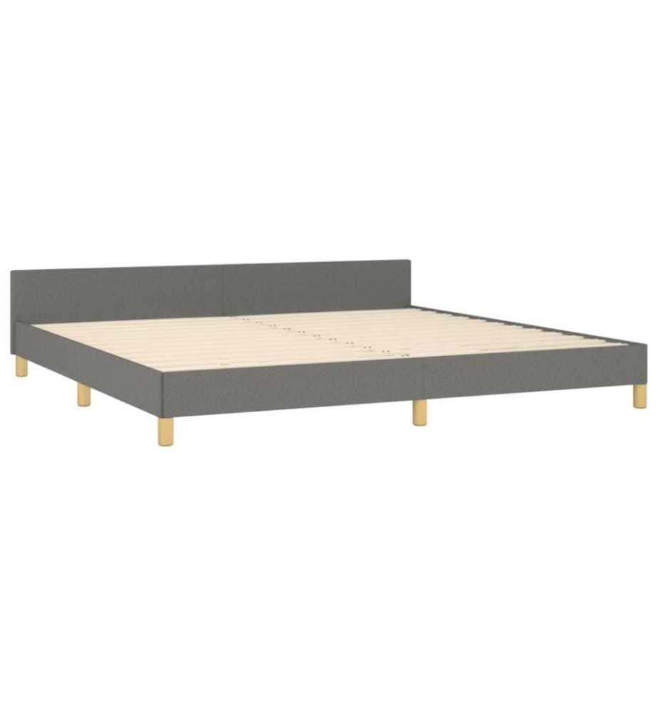 Bettgestell mit Kopfteil Dunkelgrau 200x200 cm Stoff