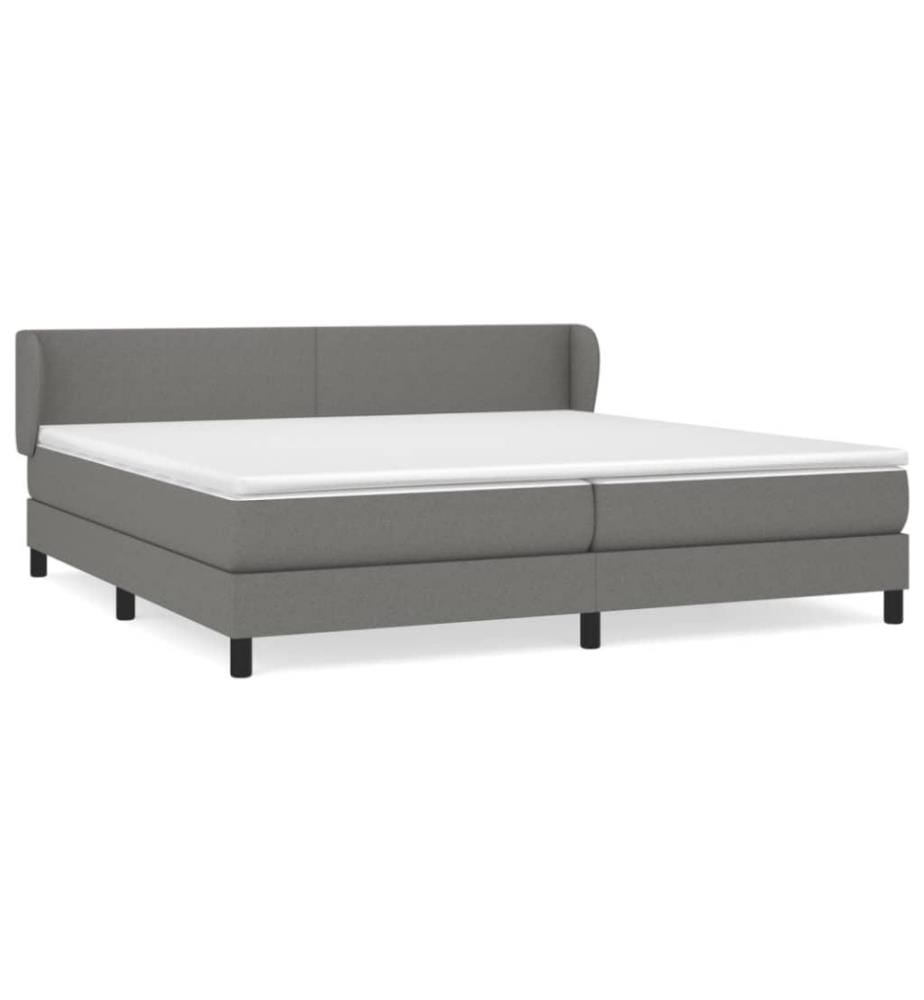 Boxspringbett mit Matratze Dunkelgrau 200x200 cm Stoff