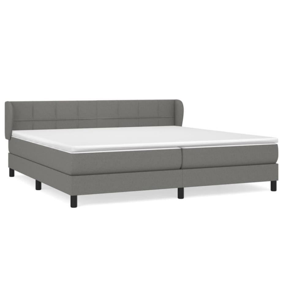 Boxspringbett mit Matratze Dunkelgrau 200x200 cm Stoff