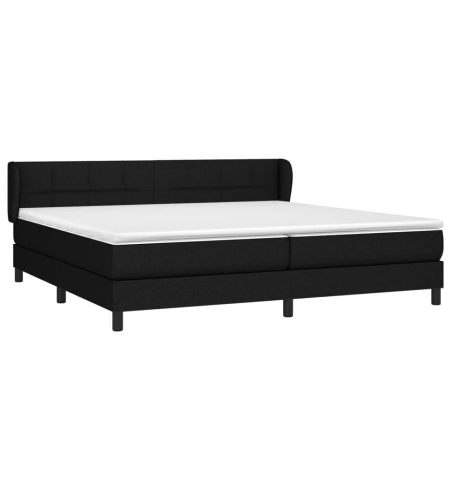 Boxspringbett mit Matratze Schwarz 200x200 cm Stoff