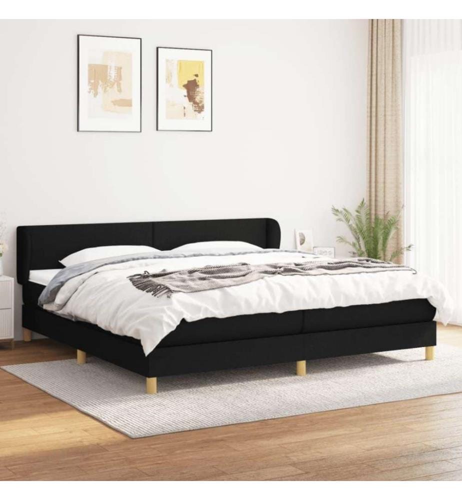 Boxspringbett mit Matratze Schwarz 200x200 cm Stoff