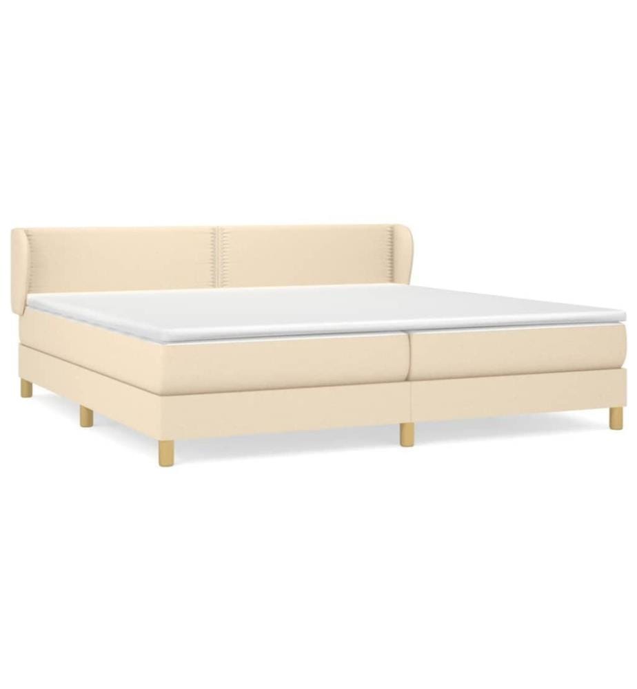 Boxspringbett mit Matratze Creme 200x200 cm Stoff