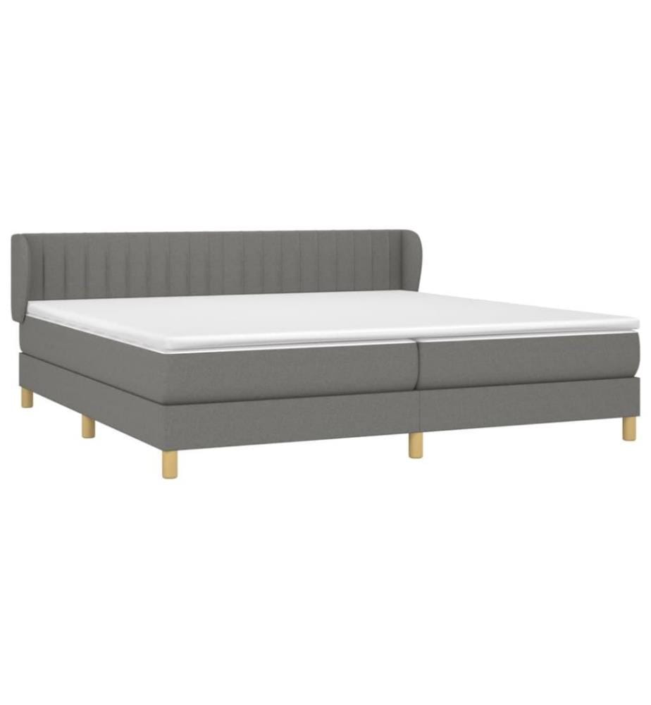 Boxspringbett mit Matratze Dunkelgrau 200x200 cm Stoff