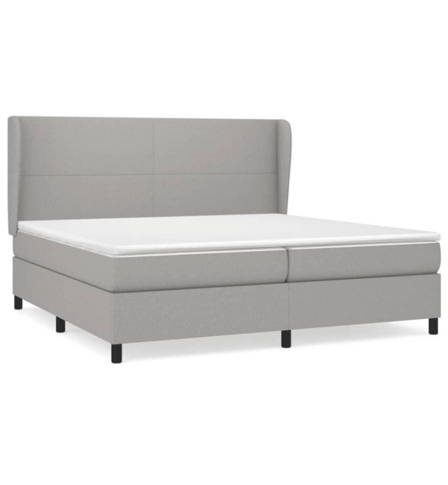 Boxspringbett mit Matratze Hellgrau 200x200 cm Stoff