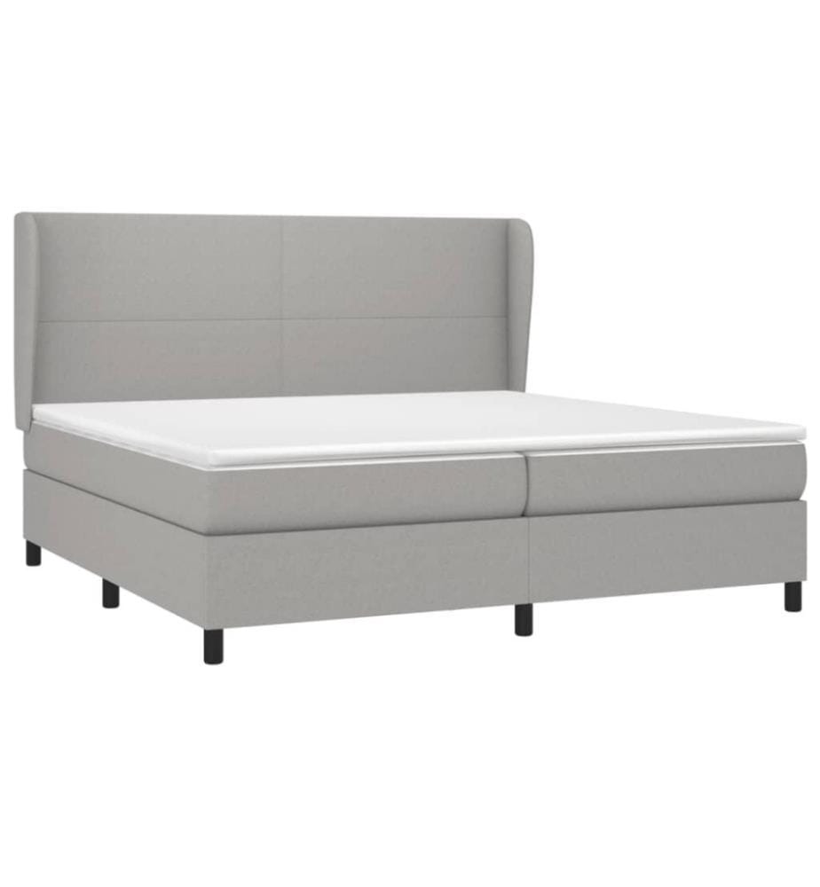 Boxspringbett mit Matratze Hellgrau 200x200 cm Stoff