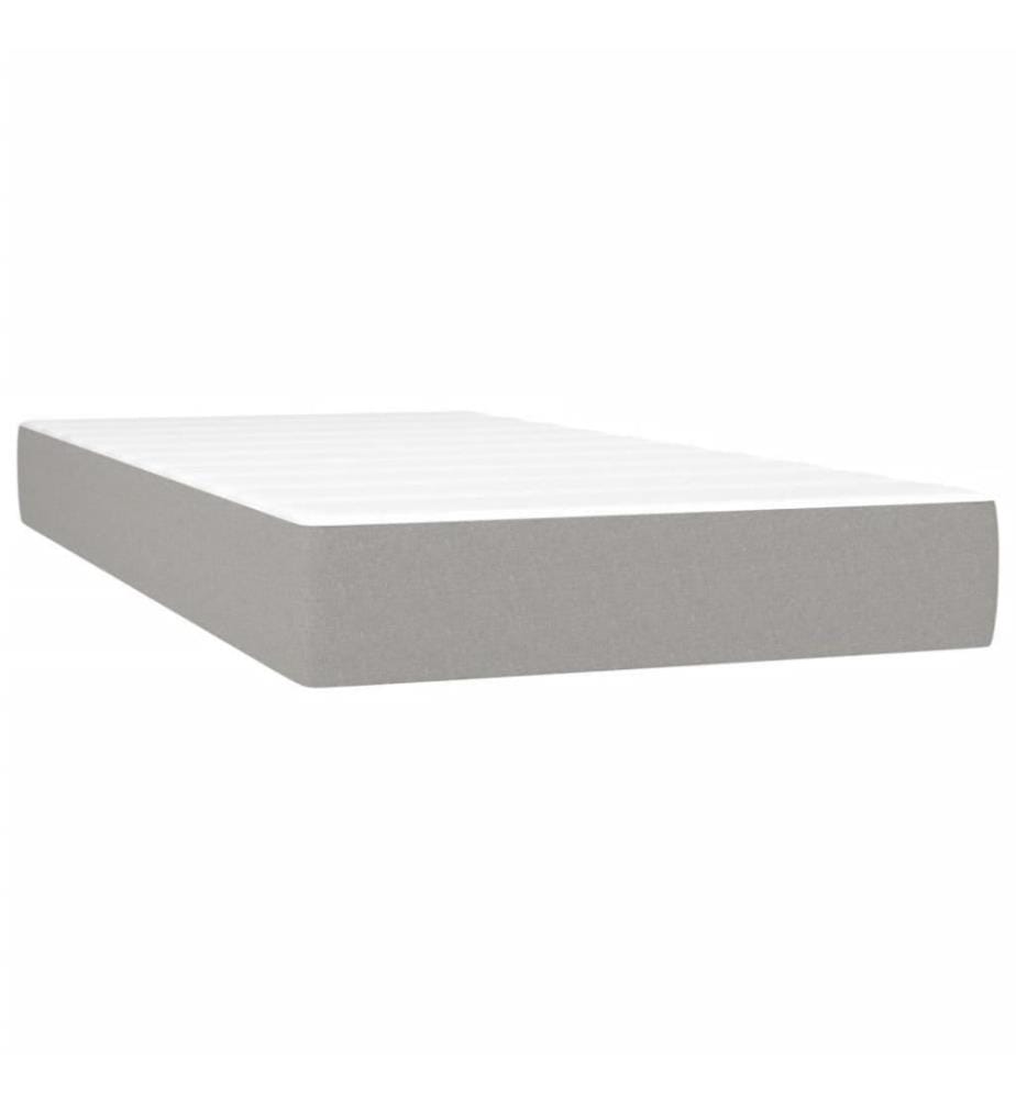 Boxspringbett mit Matratze Hellgrau 200x200 cm Stoff
