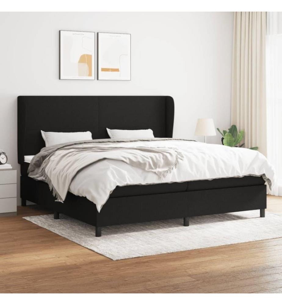 Boxspringbett mit Matratze Schwarz 200x200 cm Stoff