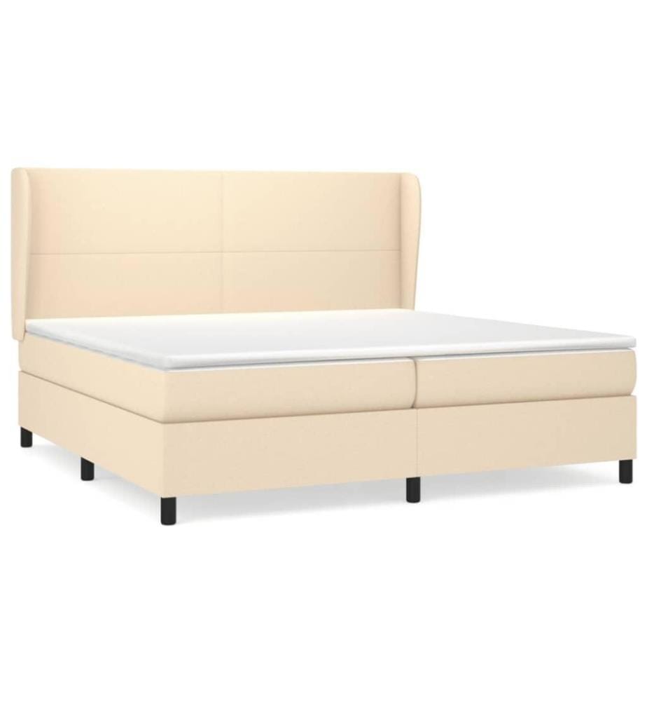 Boxspringbett mit Matratze Creme 200x200 cm Stoff