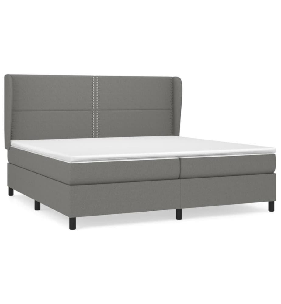 Boxspringbett mit Matratze Dunkelgrau 200x200 cm Stoff