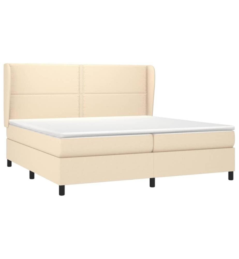 Boxspringbett mit Matratze Creme 200x200 cm Stoff
