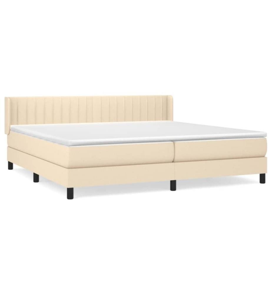 Boxspringbett mit Matratze Creme 200x200 cm Stoff