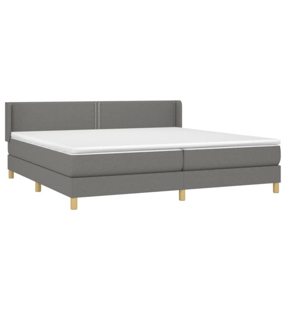 Boxspringbett mit Matratze Dunkelgrau 200x200 cm Stoff