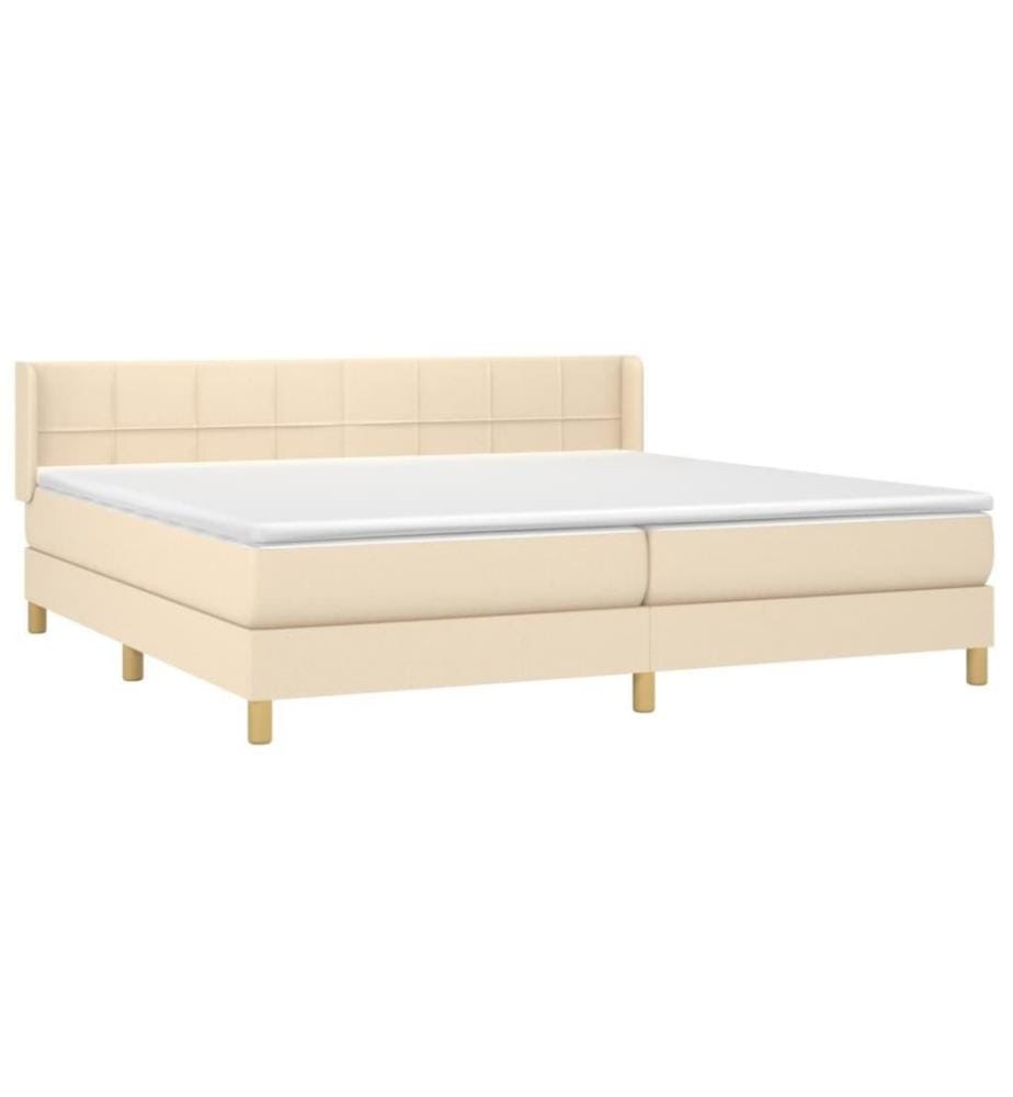 Boxspringbett mit Matratze Creme 200x200 cm Stoff