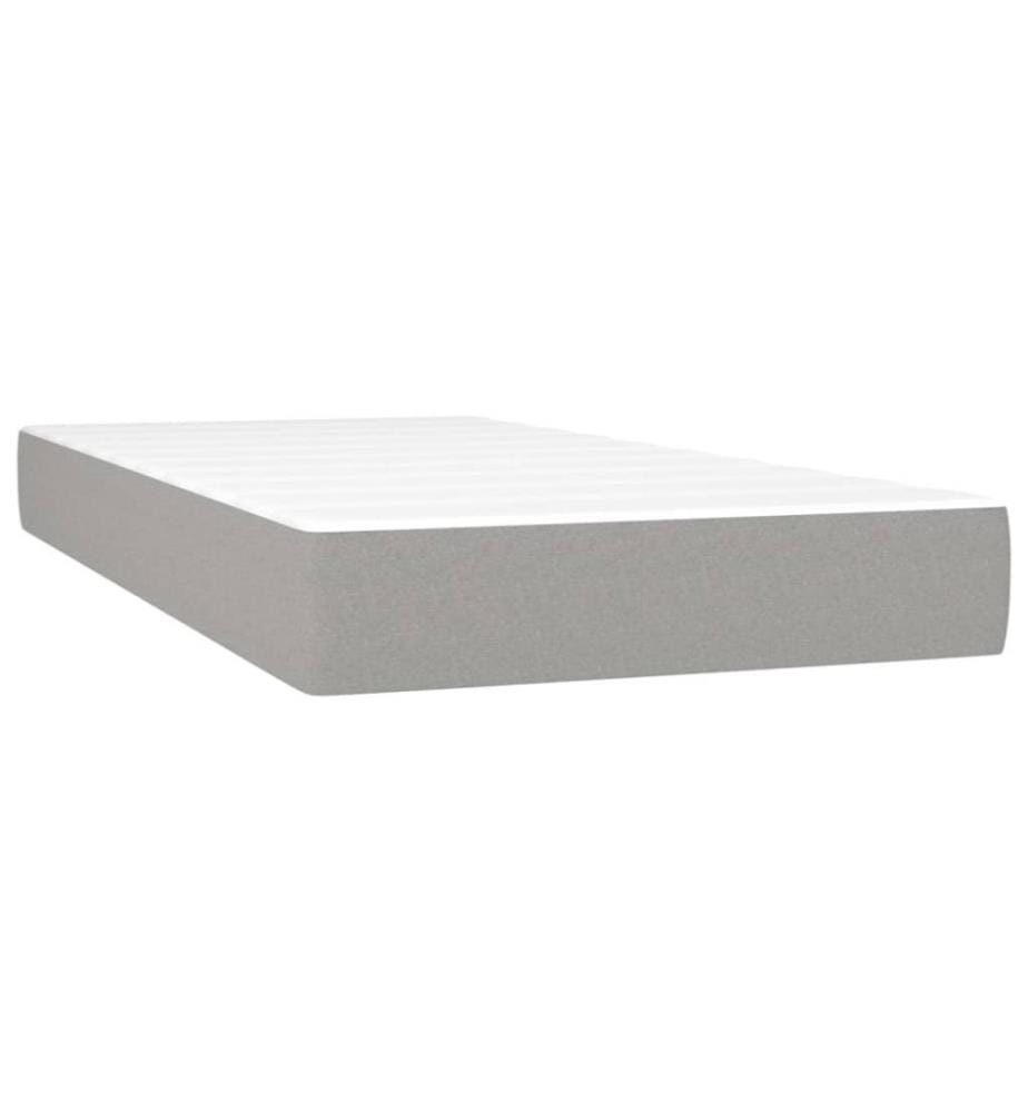 Boxspringbett mit Matratze Hellgrau 200x200 cm Stoff