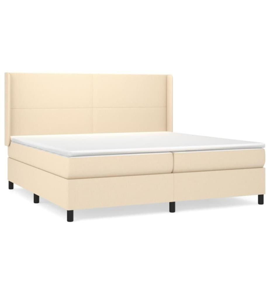 Boxspringbett mit Matratze Creme 200x200 cm Stoff