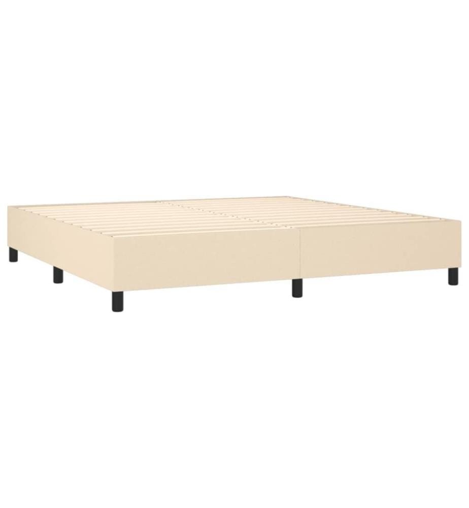 Boxspringbett mit Matratze Creme 200x200 cm Stoff