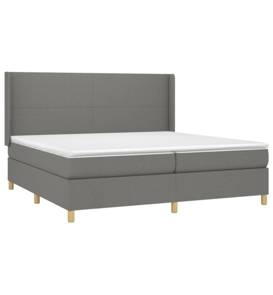 Boxspringbett mit Matratze Dunkelgrau 200x200 cm Stoff