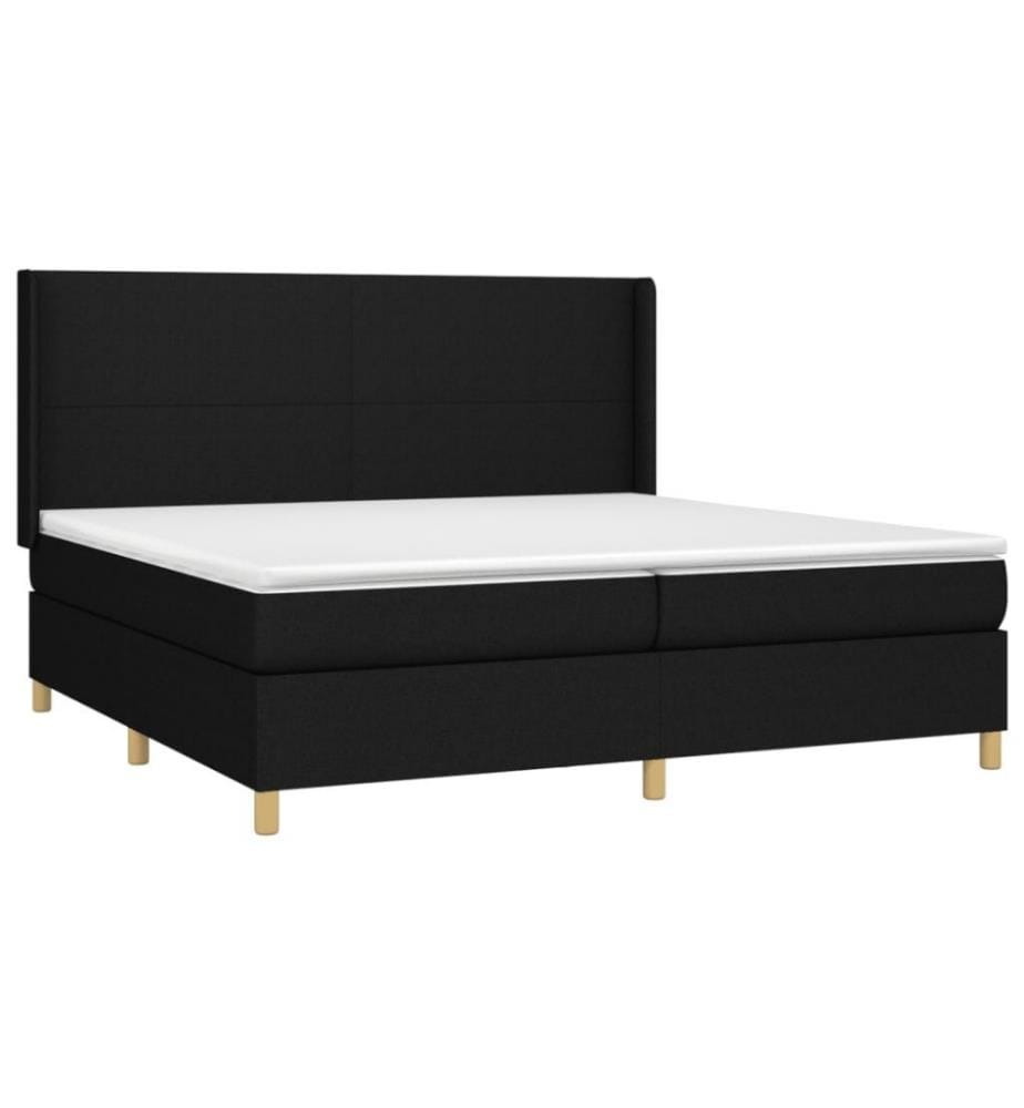 Boxspringbett mit Matratze Schwarz 200x200 cm Stoff