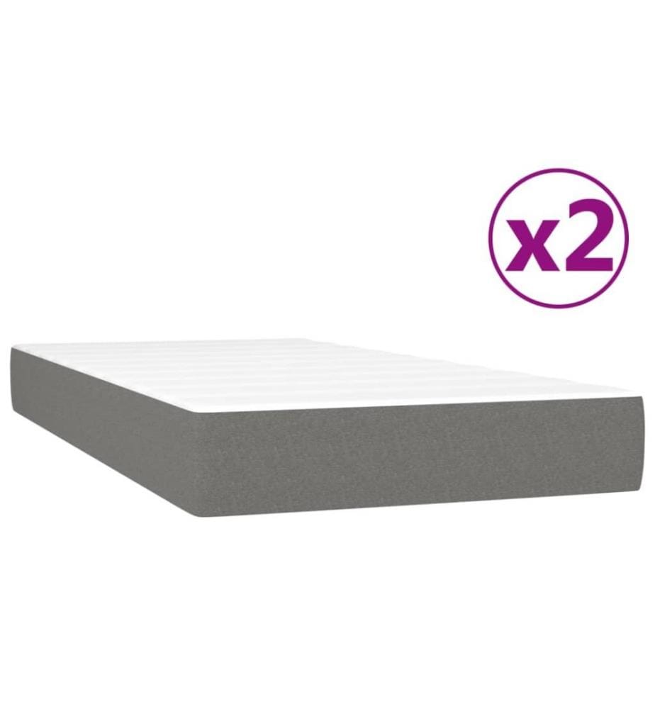 Boxspringbett mit Matratze Dunkelgrau 200x200 cm Stoff