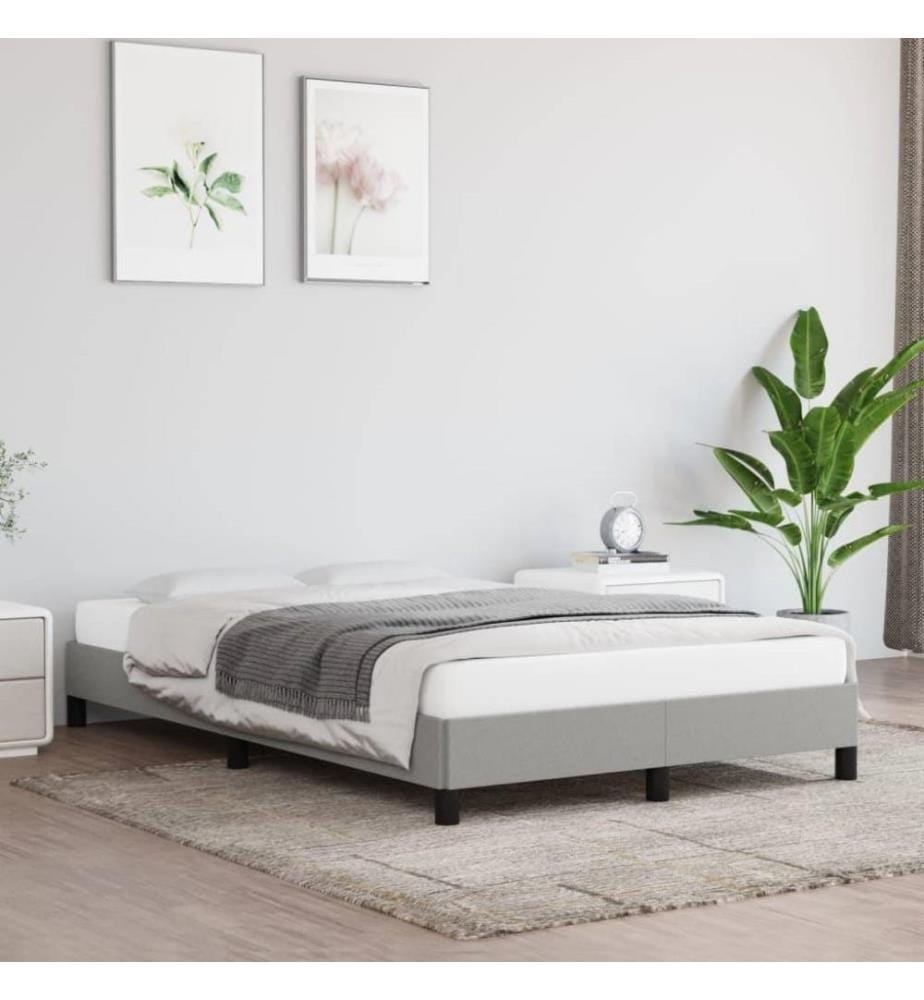 Cadre de lit Gris clair 120x200 cm Tissu